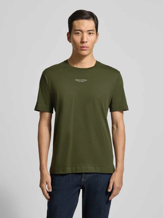 Zdjęcie produktu T-shirt o kroju regular fit z czystej bawełny Marc O'Polo Oliwkowy