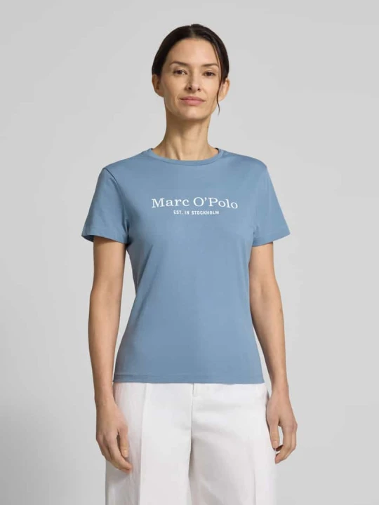 Zdjęcie produktu T-shirt o kroju regular fit z czystej bawełny Marc O'Polo Niebieski