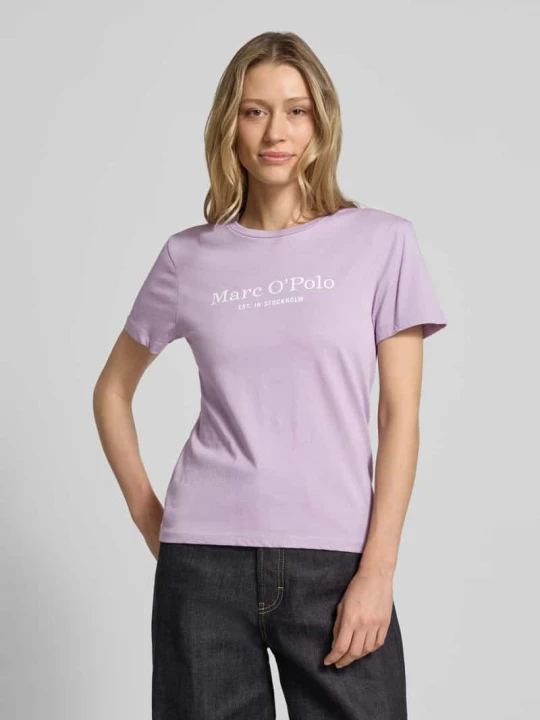 Zdjęcie produktu T-shirt o kroju regular fit z czystej bawełny Marc O'Polo Fioletowy