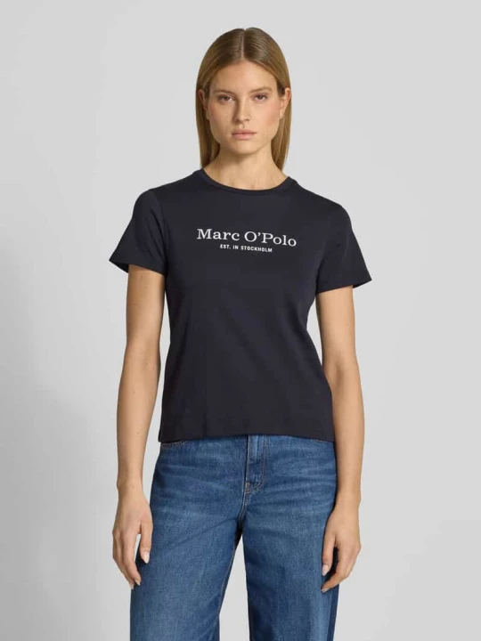 Zdjęcie produktu T-shirt o kroju regular fit z czystej bawełny Marc O'Polo Granatowy