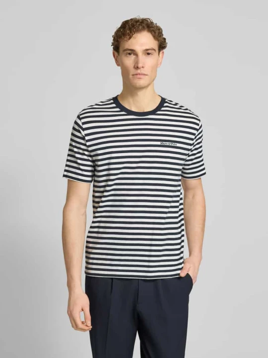 Zdjęcie produktu t-shirt o kroju regular fit z czystej bawełny Marc O'Polo Granatowy