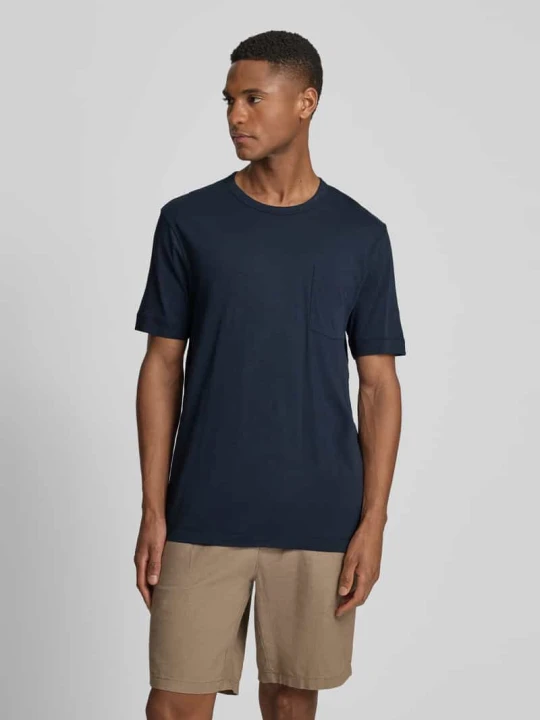 Zdjęcie produktu t-shirt o kroju regular fit z czystej bawełny Marc O'Polo Granatowy