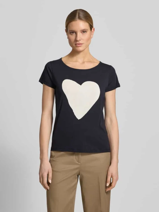 Zdjęcie produktu t-shirt o kroju regular fit z czystej bawełny Marc O'Polo Granatowy