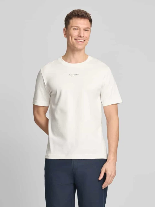 Zdjęcie produktu t-shirt o kroju regular fit z czystej bawełny Marc O'Polo Złamany biały