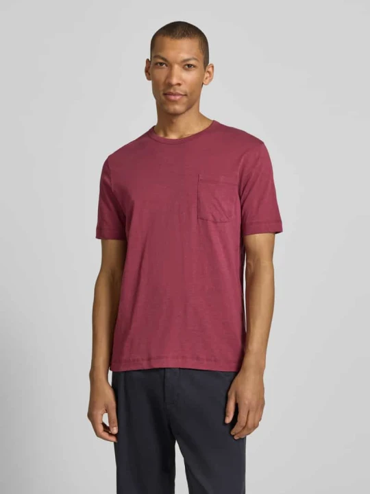 Zdjęcie produktu t-shirt o kroju regular fit z czystej bawełny Marc O'Polo Ciemnoczerwony