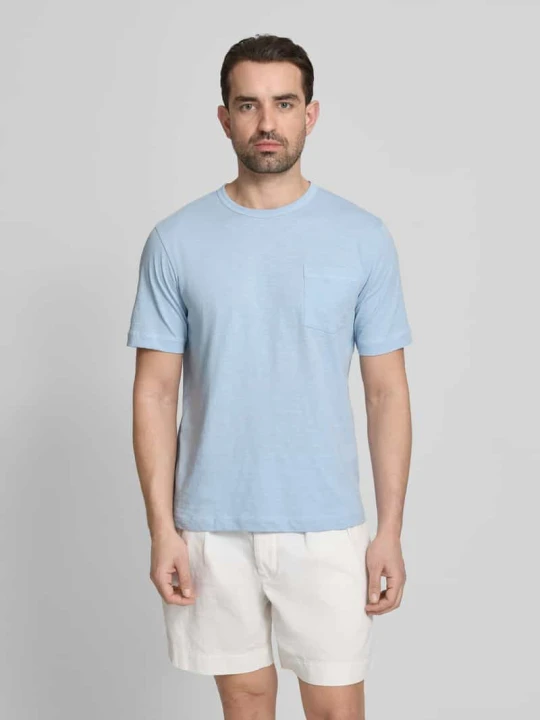Zdjęcie produktu t-shirt o kroju regular fit z czystej bawełny Marc O'Polo Jasnoniebieski