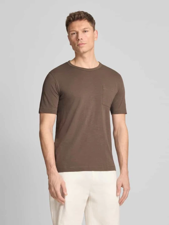 Zdjęcie produktu t-shirt o kroju regular fit z czystej bawełny Marc O'Polo Ciemnobrązowy