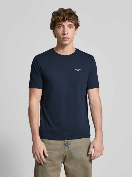Zdjęcie produktu T-shirt o kroju regular fit z czystej bawełny Marc O'Polo Ciemnoniebieski