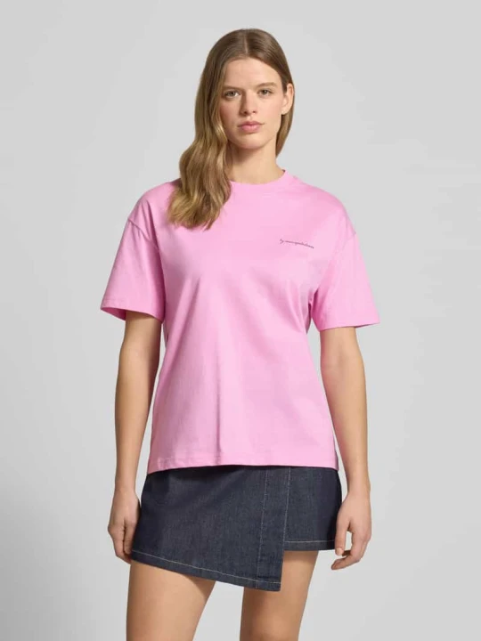 Zdjęcie produktu t-shirt o kroju regular fit z czystej bawełny Marc O'Polo Mocnoróżowy