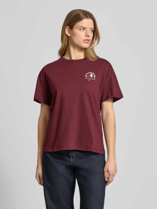 Zdjęcie produktu t-shirt o kroju regular fit z czystej bawełny Marc O'Polo Bordowy