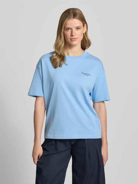 Zdjęcie produktu t-shirt o kroju regular fit z czystej bawełny Marc O'Polo Jasnoniebieski