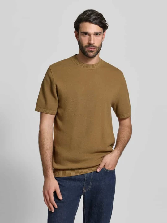 Zdjęcie produktu T-shirt o kroju regular fit z czystej bawełny MCNEAL Jasnobrązowy
