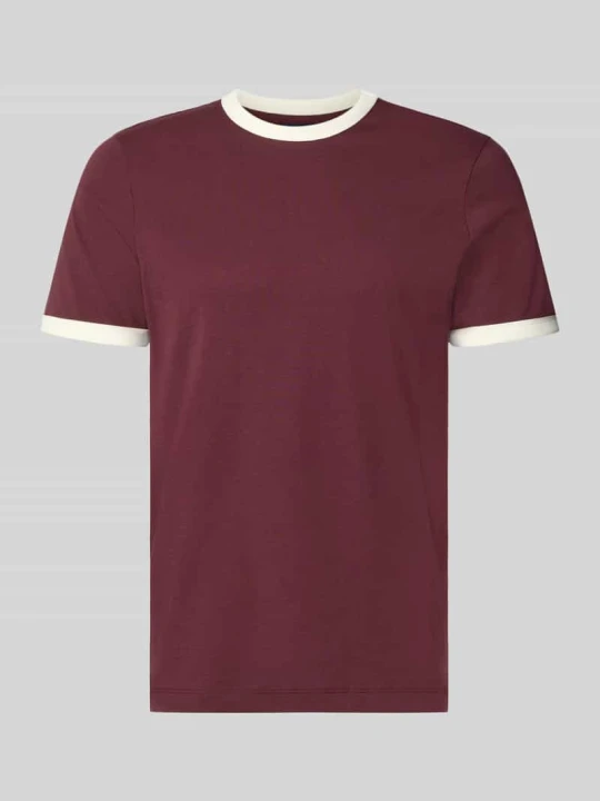 Zdjęcie produktu t-shirt o kroju regular fit z czystej bawełny MCNEAL Ciemnoczerwony
