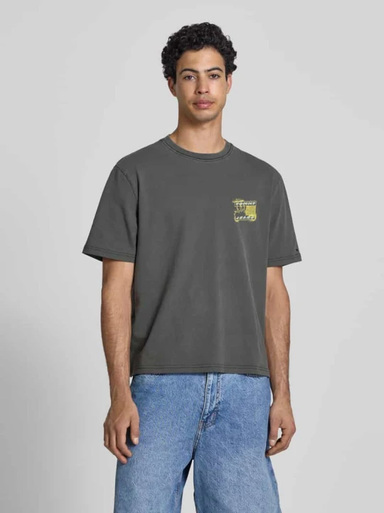 Zdjęcie produktu t-shirt o kroju regular fit z czystej bawełny model '90s' Tommy Jeans Czarny