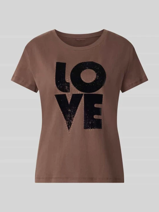 Zdjęcie produktu t-shirt o kroju regular fit z czystej bawełny model 'BEATRISA' Pepe Jeans Średniobrązowy
