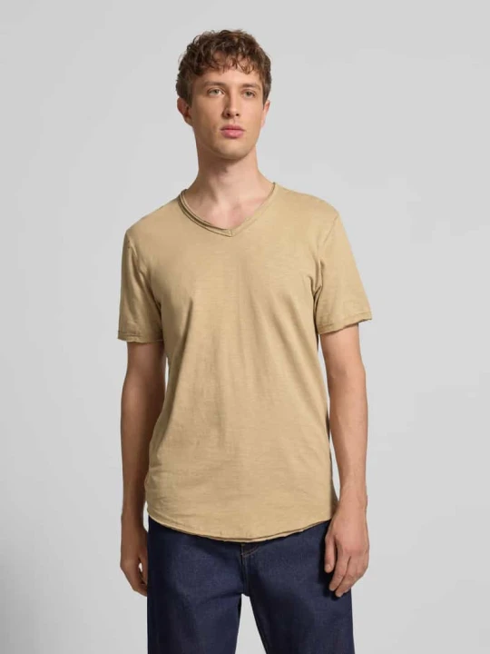Zdjęcie produktu T-shirt o kroju regular fit z czystej bawełny Model 'BENNE LONGY' Only & Sons Beżowy