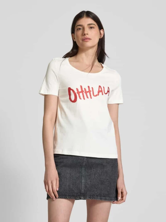 Zdjęcie produktu T-shirt o kroju regular fit z czystej bawełny model ‘BOLA’ Vero Moda Czerwony