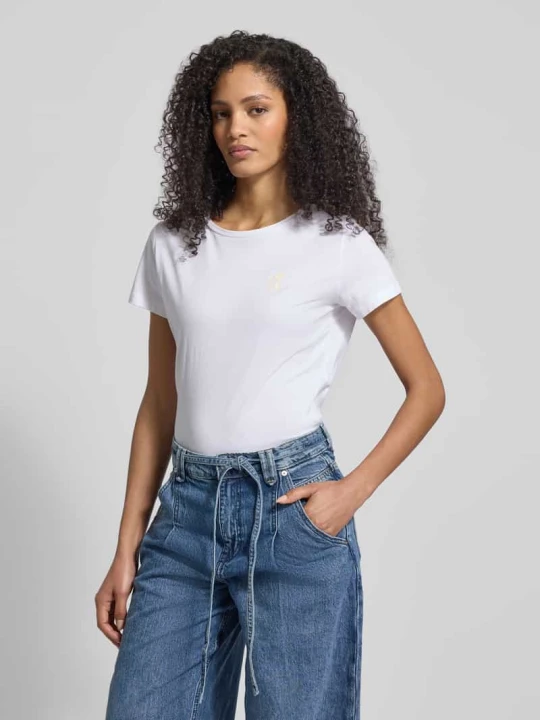 Zdjęcie produktu T-shirt o kroju regular fit z czystej bawełny model ‘C_ELOVE_1’ Boss Biały