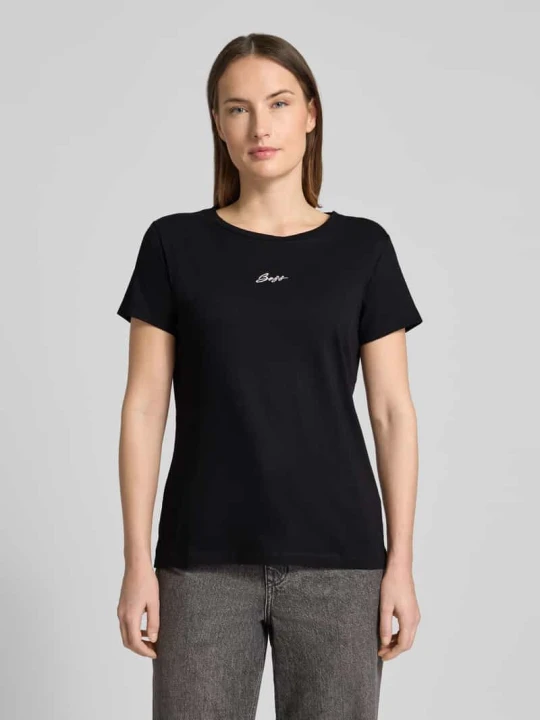 Zdjęcie produktu Koszulka Regular Fit z czystej bawełny model 'C_ELOVE_EMBRO' Boss Czarny