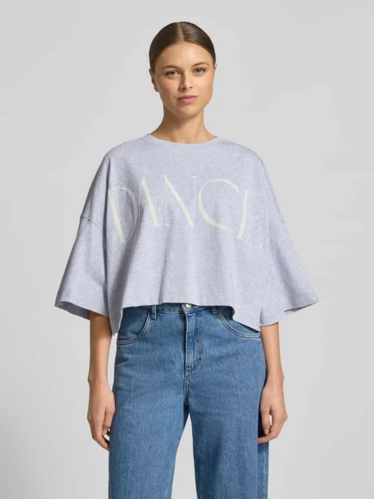 Zdjęcie produktu T-shirt z czystej bawełny o kroju regular fit, model 'C_EPHILAS' Boss Jasnoszary melanż