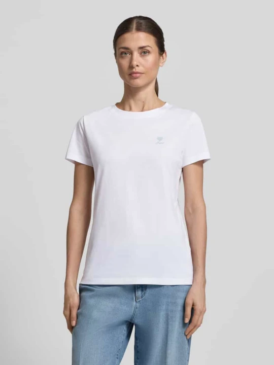 Zdjęcie produktu t-shirt o kroju regular fit z czystej bawełny model 'C_ESOGO_3' Boss Biały