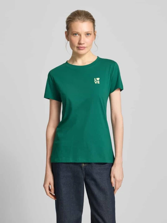 Zdjęcie produktu t-shirt o kroju regular fit z czystej bawełny model 'C_ESOGO_3' Boss Ciemnozielony