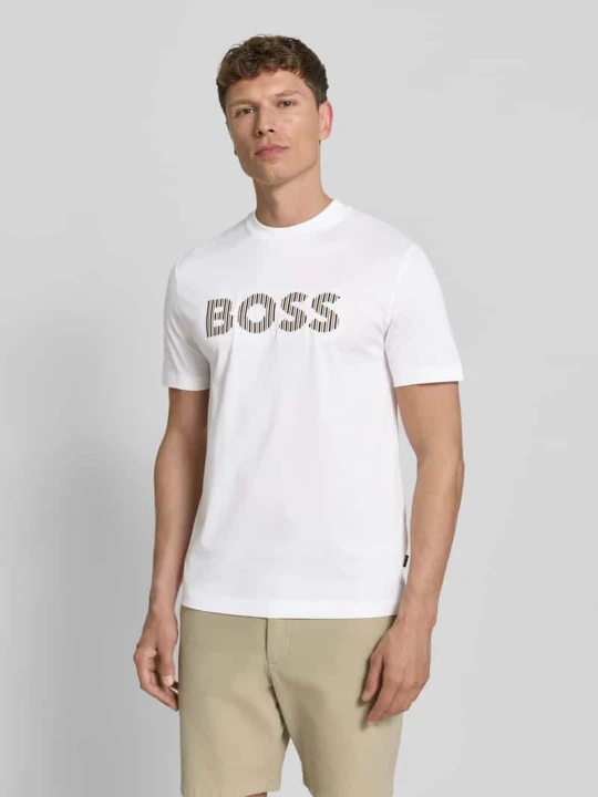 Zdjęcie produktu t-shirt o kroju regular fit z czystej bawełny model 'C-THOMPSON 41' Boss Biały