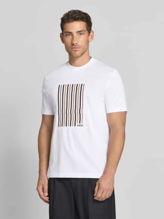 Zdjęcie produktu t-shirt o kroju regular fit z czystej bawełny model 'C-THOMPSON 41' Boss Biały