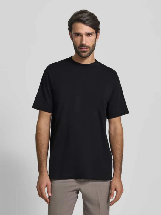 Zdjęcie produktu T-shirt o kroju regular fit z czystej bawełny model ‘COLMAN’ Selected Homme Czarny