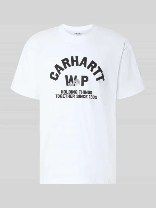 Zdjęcie produktu t-shirt o kroju regular fit z czystej bawełny model 'Column' Carhartt WIP Biały