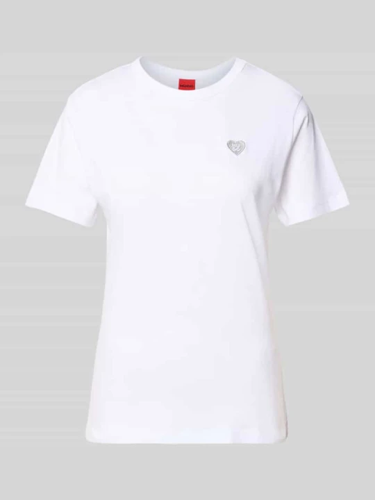 Zdjęcie produktu t-shirt o kroju regular fit z czystej bawełny model 'Damacia_9' Hugo Biały