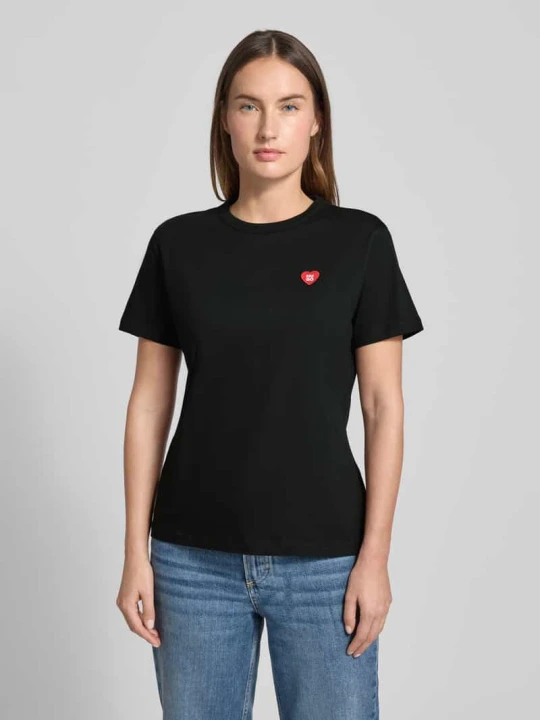 Zdjęcie produktu T-shirt o kroju regular fit z czystej bawełny model ‘DAMACIA’ Hugo Czarny