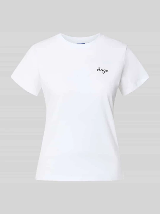 Zdjęcie produktu t-shirt o kroju regular fit z czystej bawełny model 'Damatee_B' Hugo Biały