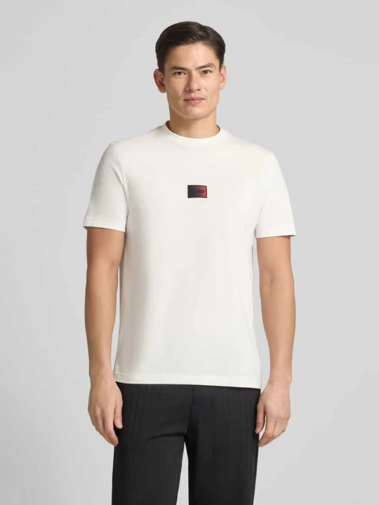 Zdjęcie produktu T-shirt o kroju regular fit z czystej bawełny model 'DANOTIE' Hugo Biały