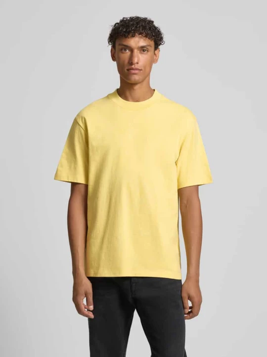 Zdjęcie produktu t-shirt o kroju regular fit z czystej bawełny model 'DAPOLINO' Hugo Jasnożółty