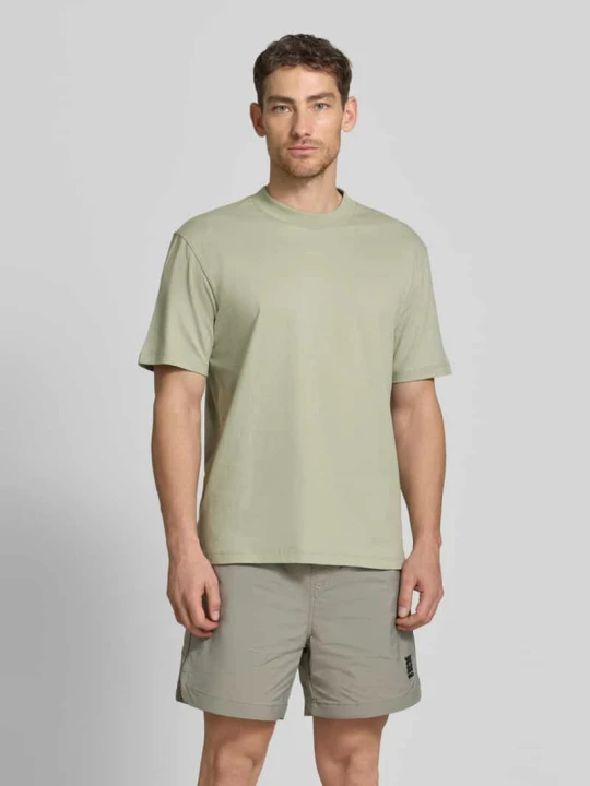 Zdjęcie produktu t-shirt o kroju regular fit z czystej bawełny model 'DAPOLINO' Hugo Miętowy