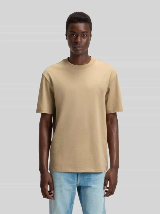 Zdjęcie produktu t-shirt o kroju regular fit z czystej bawełny model 'DAPOLINO' Hugo Beżowy