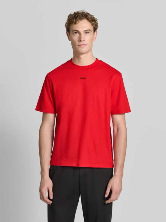 Zdjęcie produktu t-shirt o kroju regular fit z czystej bawełny model 'DAPOLINO' Hugo Czerwony