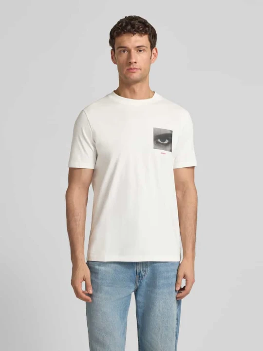 Zdjęcie produktu Męski t-shirt o kroju regular fit z czystej bawełny Model 'DEYSS' Hugo Biały
