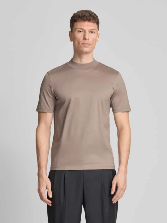 Zdjęcie produktu t-shirt o kroju regular fit z czystej bawełny model 'DIMERSOM' Hugo Jasnobrązowy