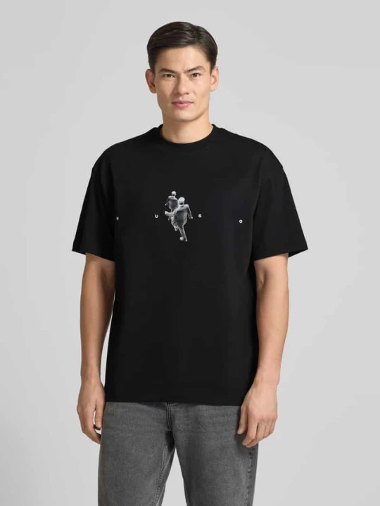 Zdjęcie produktu T-shirt o kroju regular fit z czystej Bawełna Model 'DOLLO' Hugo Czarny