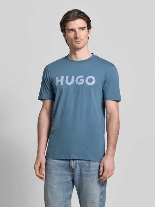 Zdjęcie produktu T-shirt o kroju regular fit z czystej bawełny model „DULIVIO” Hugo