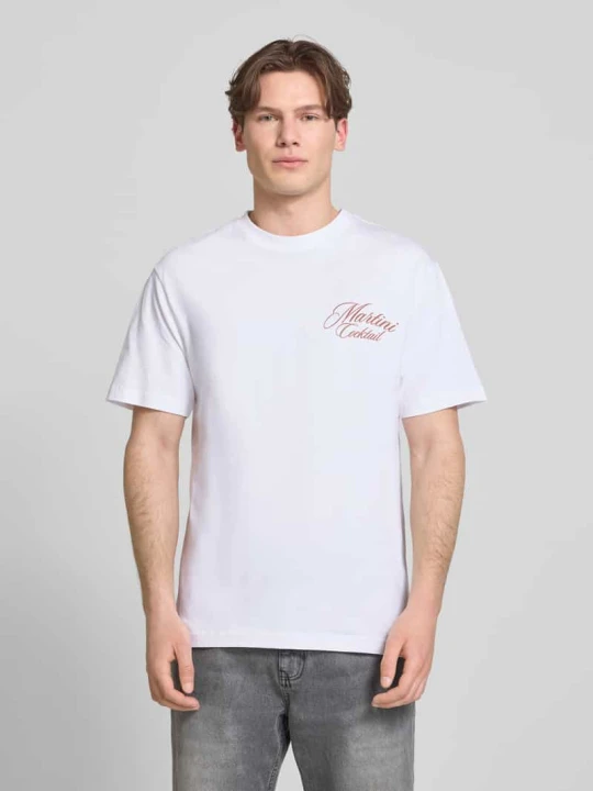 Zdjęcie produktu t-shirt o kroju regular fit z czystej bawełny model 'FRED' Only & Sons Biały