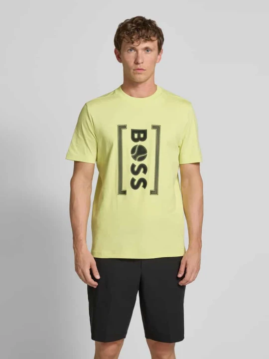 Zdjęcie produktu T-shirt o kroju regular fit z czystej bawełny model ‘ICONIC’ Boss Jasnozielony