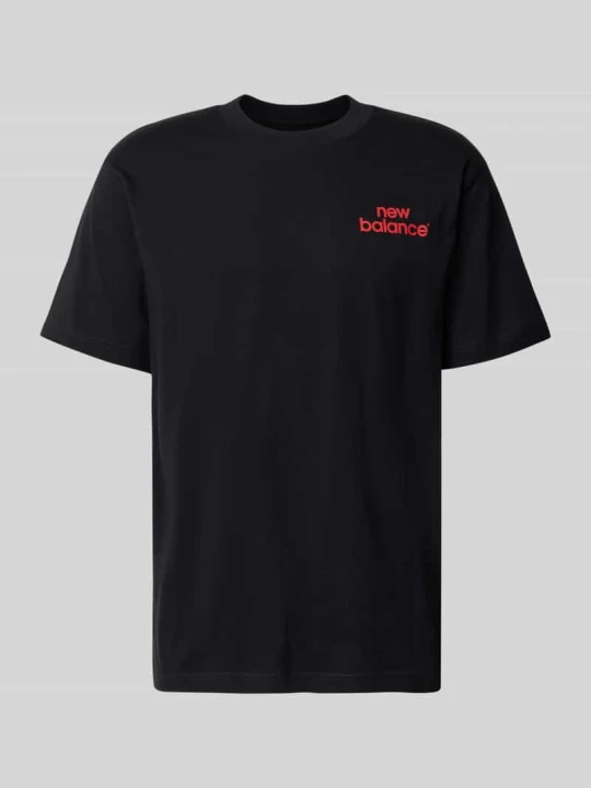 Zdjęcie produktu t-shirt o kroju regular fit z czystej bawełny model 'INTELLIGENT' New Balance Czarny