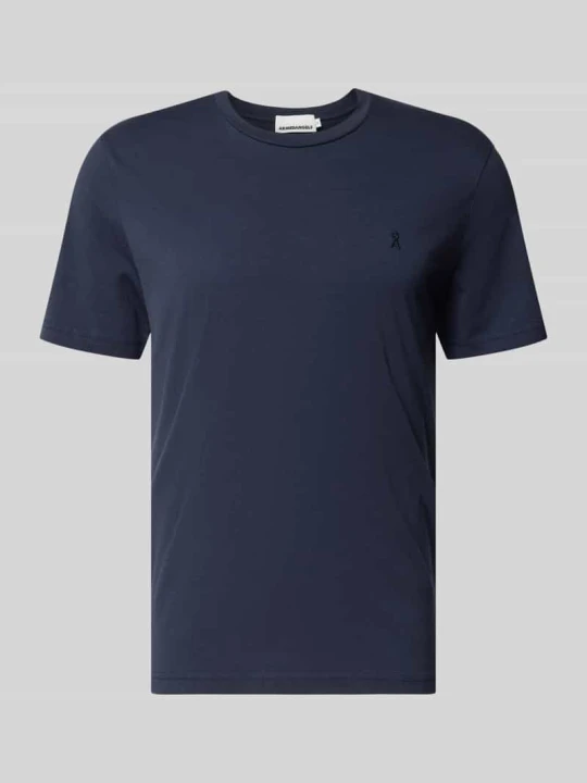Zdjęcie produktu t-shirt o kroju regular fit z czystej bawełny model 'JAAMES' ARMEDANGELS Granatowy