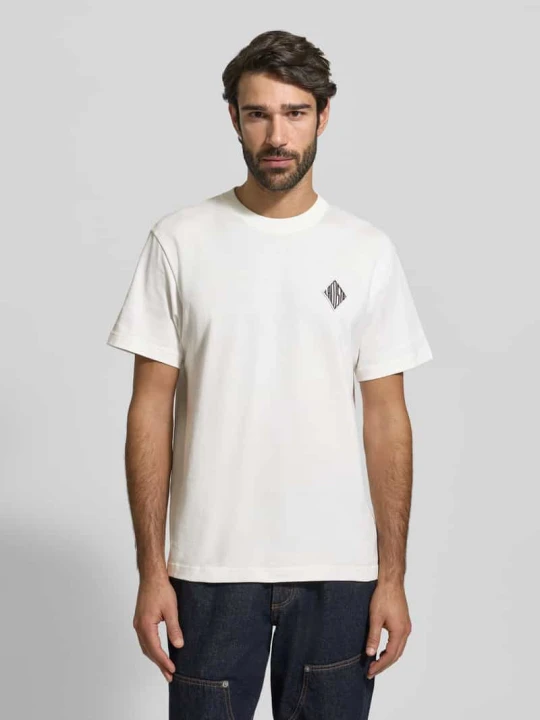 Zdjęcie produktu T-shirt o kroju regular fit z czystej bawełny model ‘JERSEY LOURD’ Lacoste Biały