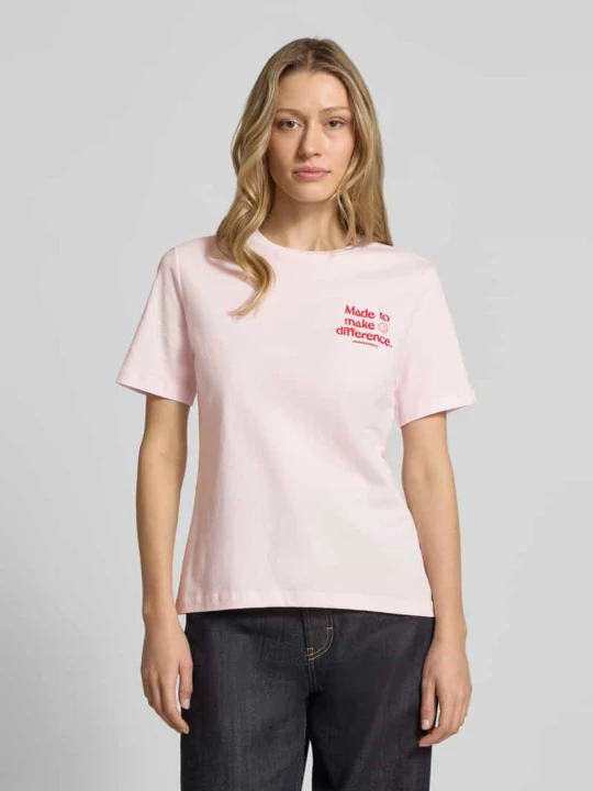 Zdjęcie produktu T-shirt o kroju regular fit z czystej bawełny Model 'LUALAA EMBRO' ARMEDANGELS Różowy
