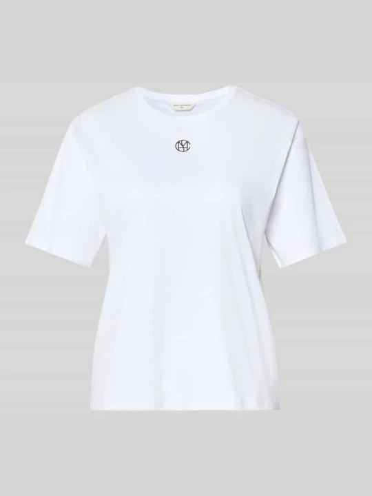 Zdjęcie produktu t-shirt o kroju regular fit z czystej bawełny model 'Melea' MSCH Copenhagen Złamany biały
