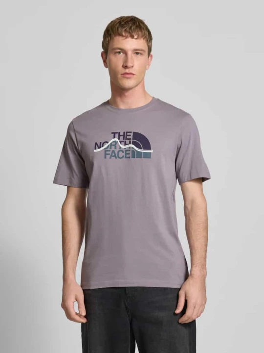 Zdjęcie produktu T-shirt o kroju regular fit z czystej Bawełna Model 'MOUNTAIN LINE' The North Face Jasnofioletowy